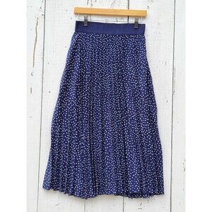 Andi + James Women's Navy Pokka Dot Midi A Line Skirt Sz S